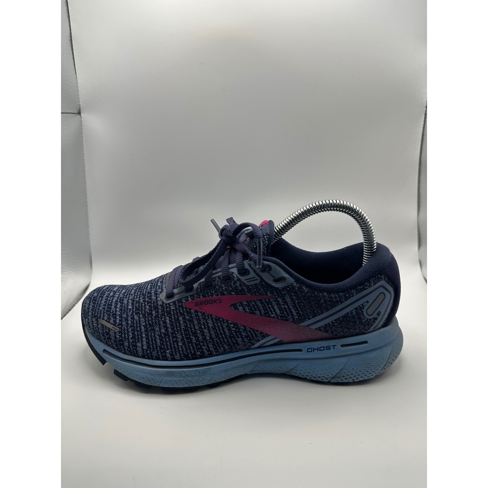 Brooks Ghost 14 Running Shoes Womens 7 Blue Pink Good DNA LOFT Cushioning